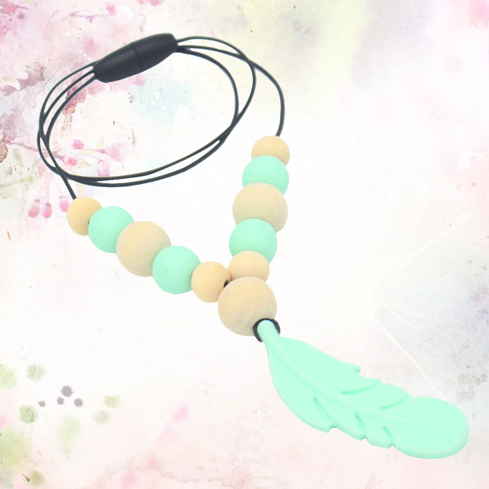 

Chewing Necklace Dental Glue Chain Teething Neck Pendant Soft Textured Surfaces Massage Gums Baby Shower Gift