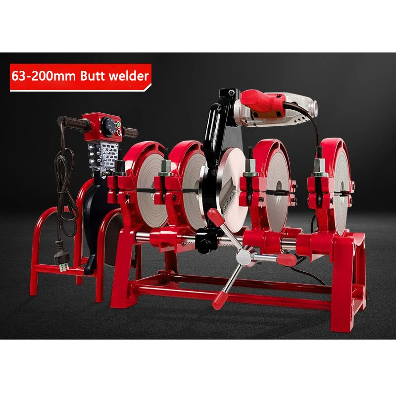 Hand operated Hot melting Butt Welding machine 63-160/200mm Butt Welder PPR PE pipe Water pipe Welding machine 2200W