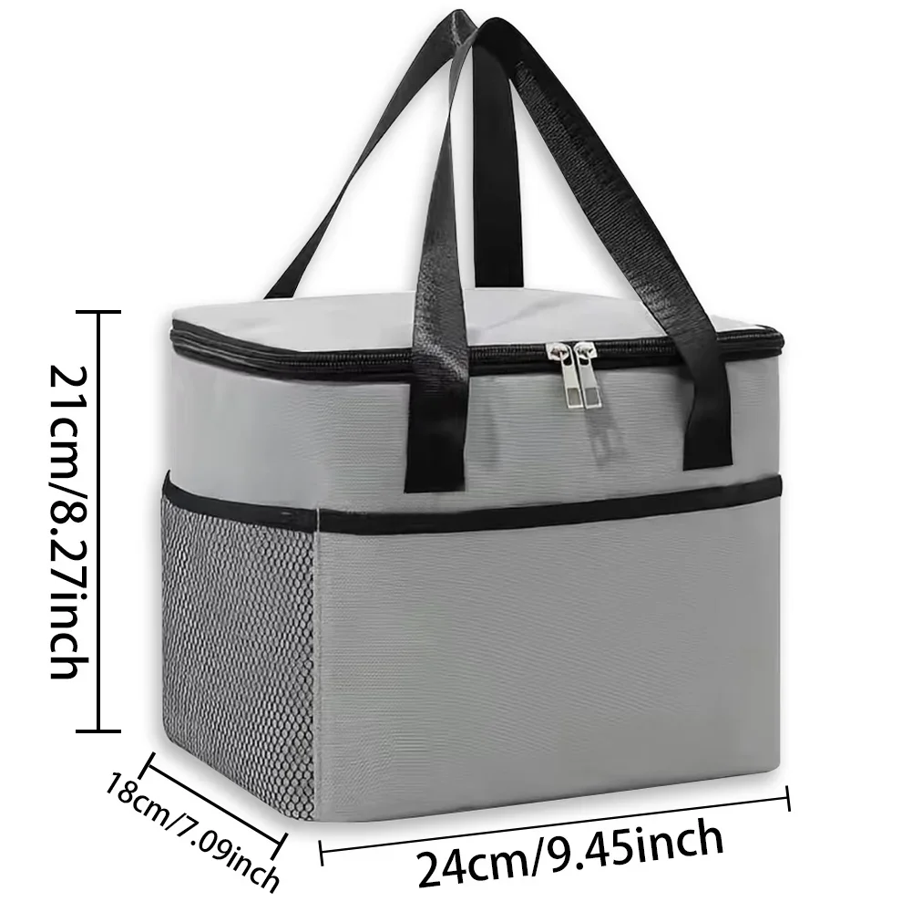 Cooler Bags Lunch Bag Thermal Insulated Bags Portable Outdoor Travel Simplicity Handbag for Men and Women Wreath Letter Pattern