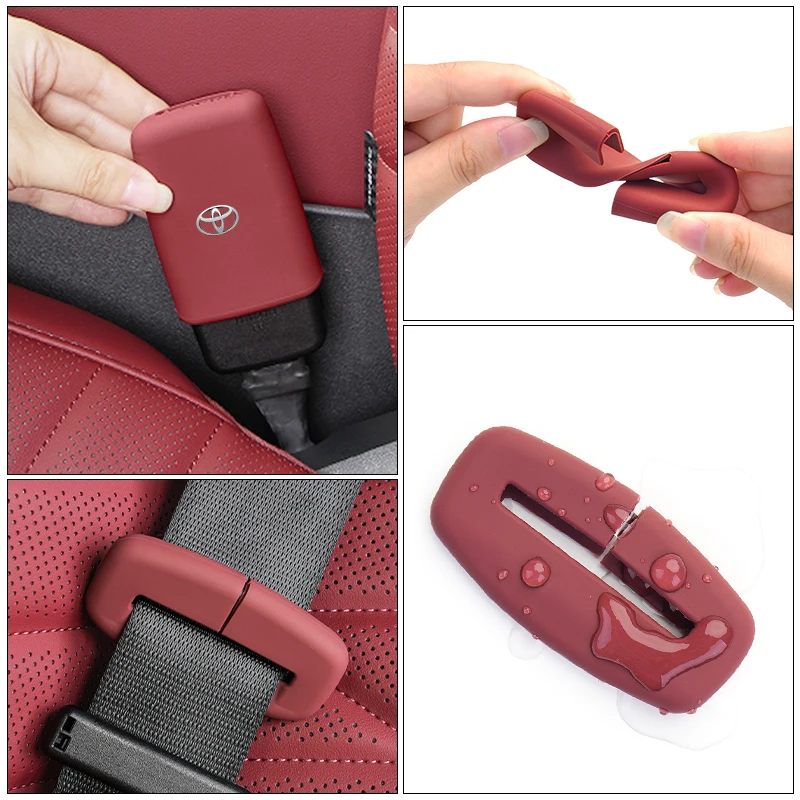 العالمي سيليكون مقعد السيارة حزام مشبك كليب المضادة للخدش غطاء حزام الأمان حامي لتويوتا هارير TRD برادو RAV4 أوريس CHR