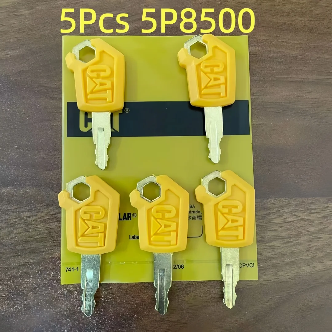 

5 шт. желтых ключей 5P8500 для экскаваторов Caterpillar 5P-8500, новый ключ зажигания для CATE305.5 307 313 320D2GC