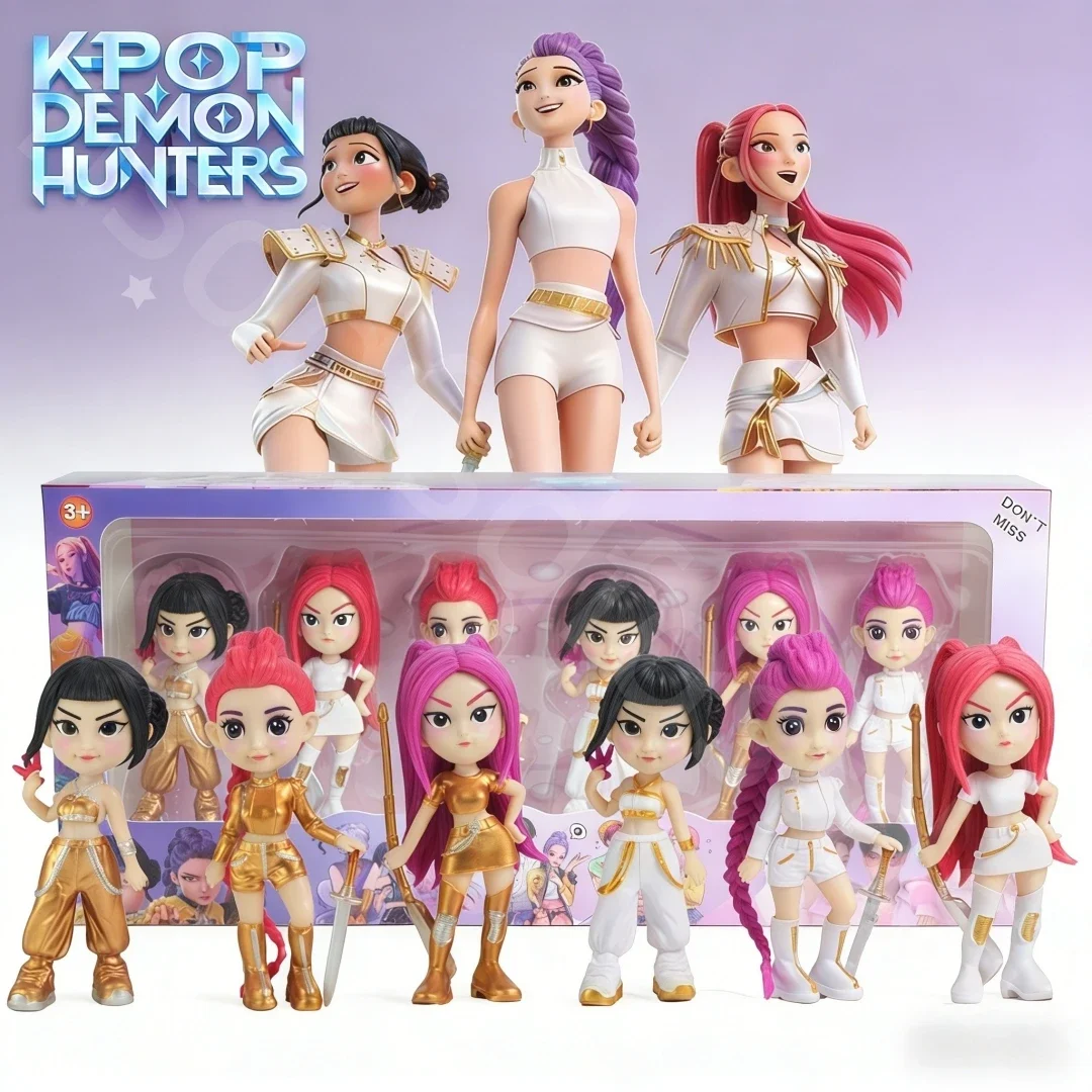 

НОВИНКА 2026: Коллекционные фигурки K-pop Demon Hunter Rumi Zoe Miraanime из поливинилхлорида, настольные сувениры, детский новогодний подарок