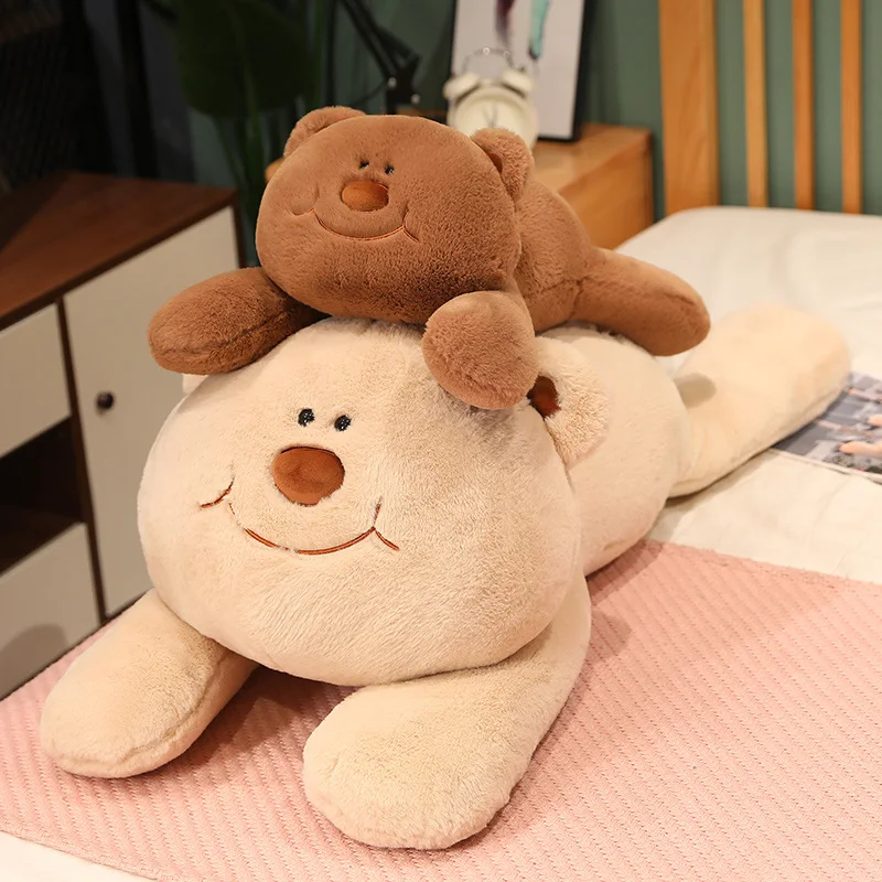 Super Soft peluche animali sdraiato orso bambole farcito cartone animato orso giocattoli cuscino casa divano letto cuscino bambole placare