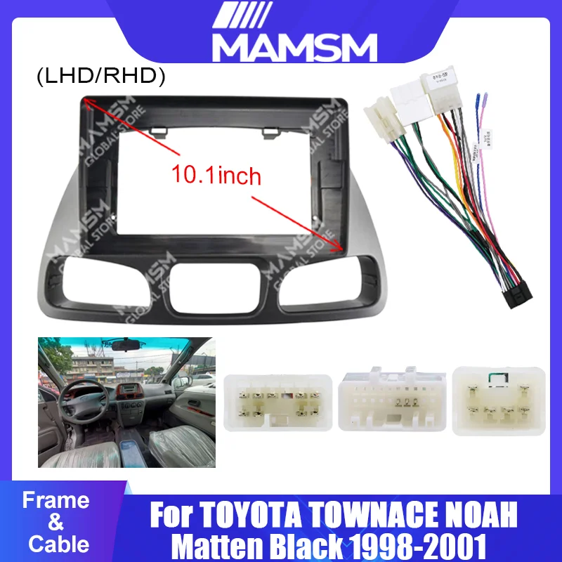 

10,1-дюймовая автомобильная DVD-рамка, комплекты отделки аудиоприборной панели, лицевая панель, радиоплеер, экран 2 Din для TOYOTA TOWNACE NOAH 1998-2001, комплект рамки