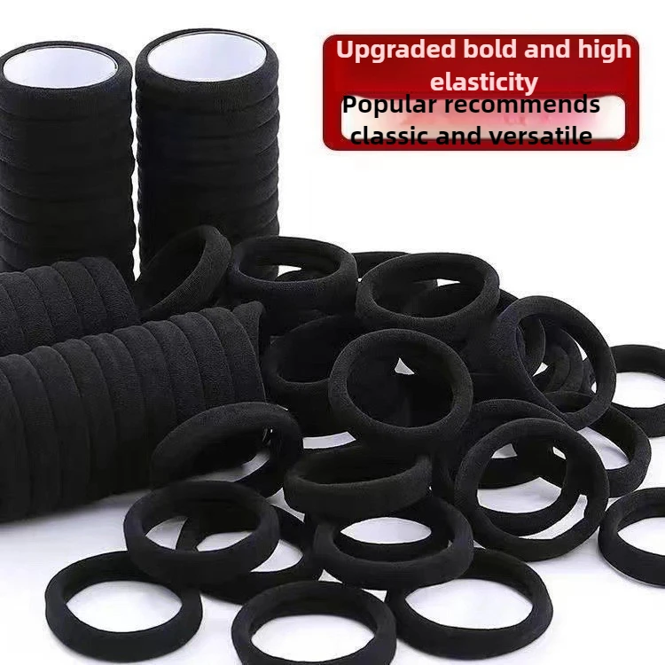 

4cm Women Simple Fashion Nylon Hair Ties Black Seamless High Elastic Hair Bands Horsetail Rope Girl Hair Accessories for Girls
