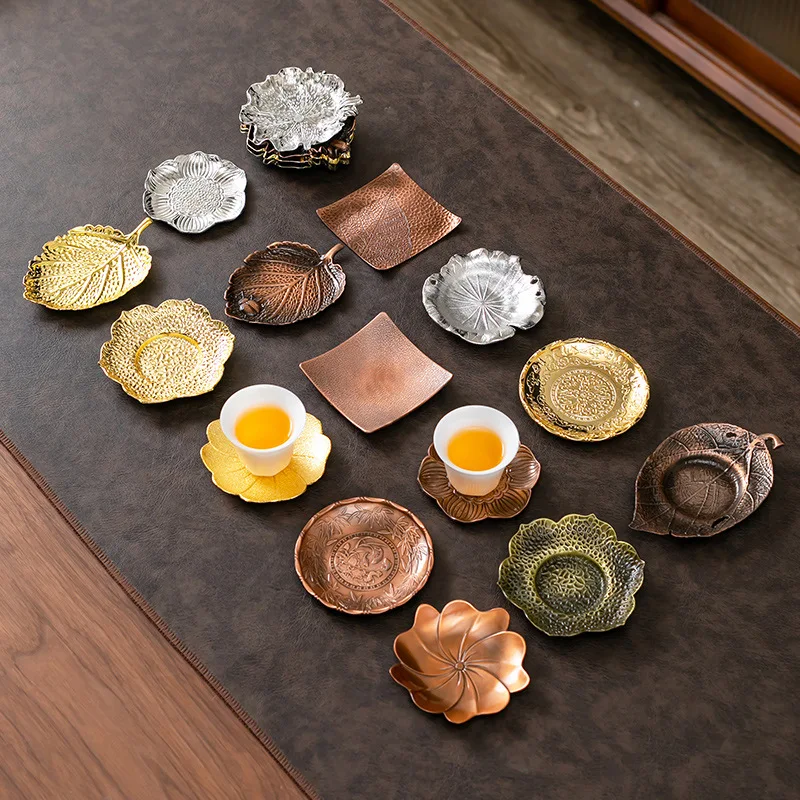 

6 шт. металлическая подставка для чашки, защитный поднос из сплава, различные формы, обеденный стол, праздничное украшение, устойчивый коврик, подставка для чая