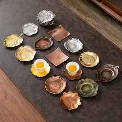 6pc Metal Coaster Cup Holder Protect Heat Tray Alloy Various Shapes Dining Table Holiday Decoration Resistant Mat Tea Coaster