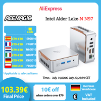 ACEMAGIC Mini PC E2 Mini Computer Alder Lake-N97 16GB DDR4 512GB M.2 SSD Windows 11 Pro Micro Desktop Computer Mini Desktop PC
