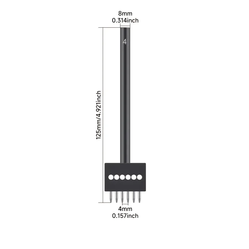 1pcs 6 holes Leather Hole Punch Tool, Adjustable 4mm Handheld Perforator, Steel Craft Leather Punch for Repair