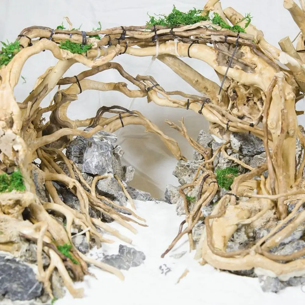 1 Pcs N1N Fish Tank Ornament Reptile Landscaping Tank Background Cuckoo Root Driftwood Plant Stump Natural Trunk