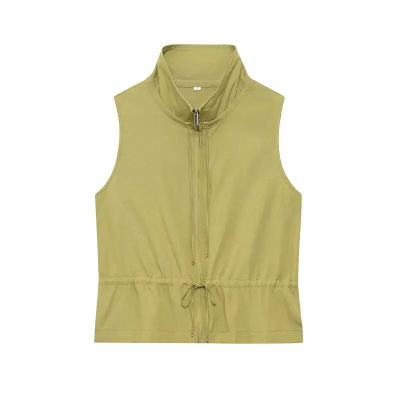 

Регулируемый драпированный жилет с высокой талией, длинные брюки, женский модный комплект, Новое поступление лета, повседневный комплект на молнии