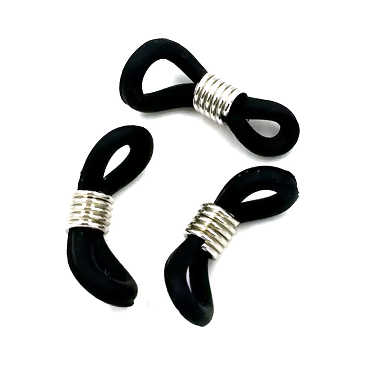 500Pcs Connectors Black Rubber For Glasses Holder Necklace Chain Jewely DIY Finding 18x7mm
