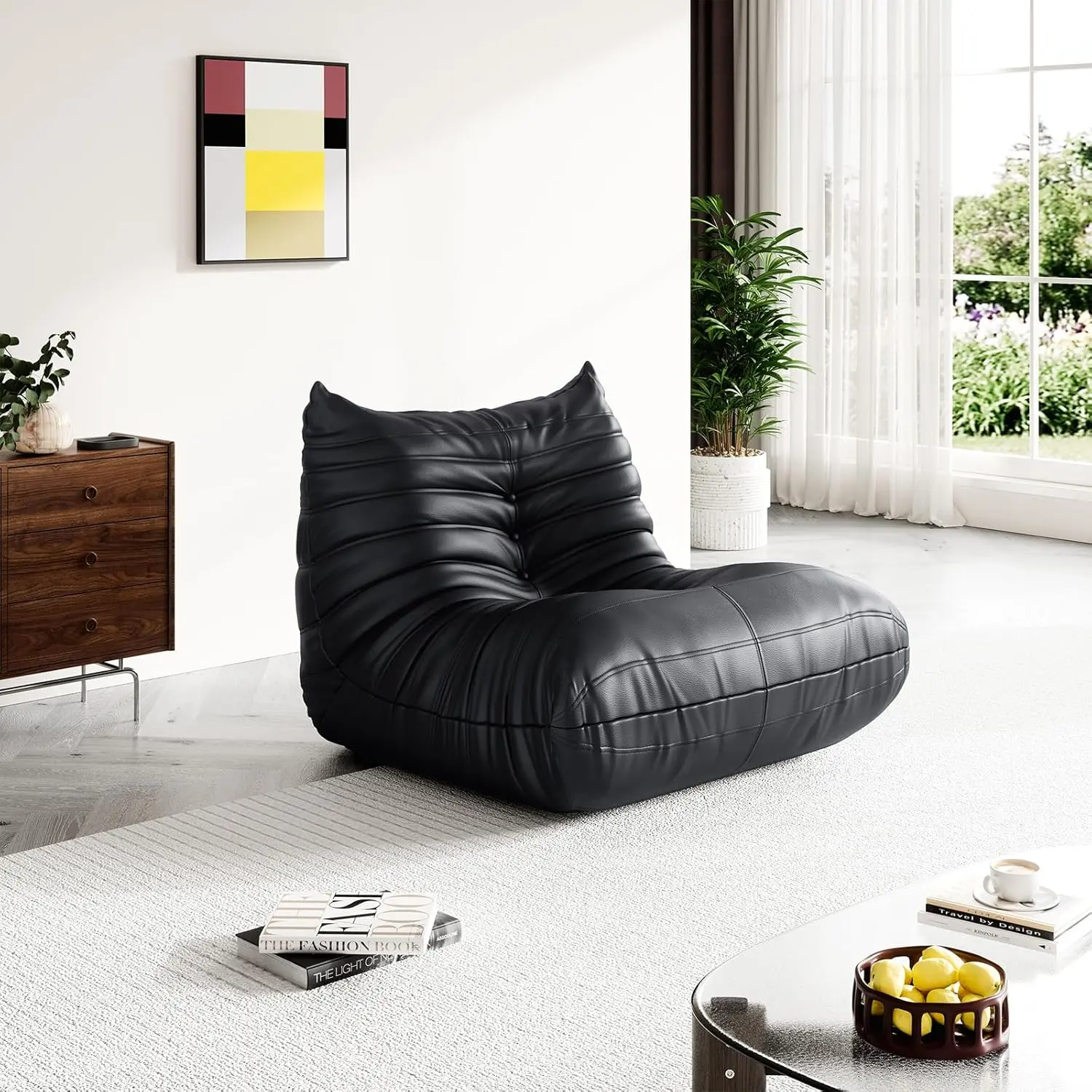 

Fireside Corner Bean Bag Chairs for Adults,Comfy Lazy Floor Sofa Couch, Soft Lounge Foam-Filled Single Chair for, Customized