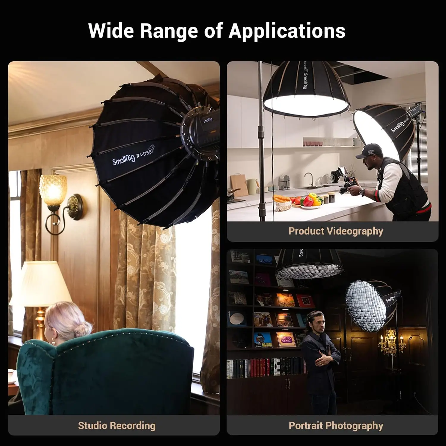 

New SmallRig Parabolic Softbox Quick Release, Parabolic Softbox, Compatible with SmallRig RC 120D/RC 120B/RC 220D/RC220B and Oth