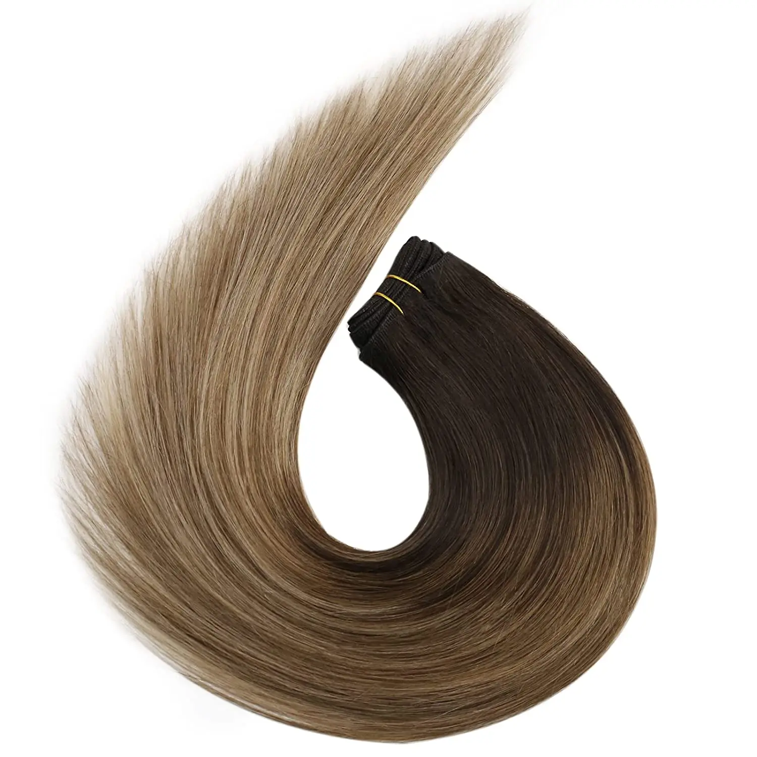 Moresoo Menselijk Haar Bundels Inslagen Naai In Blond Zwart Ombre 100 G/set Remy Braziliaanse Steil Haar Bundels Onzichtbare Extensions Moresoo Menselijk Haar Bundels Inslagen Naaien in Blond Zwart