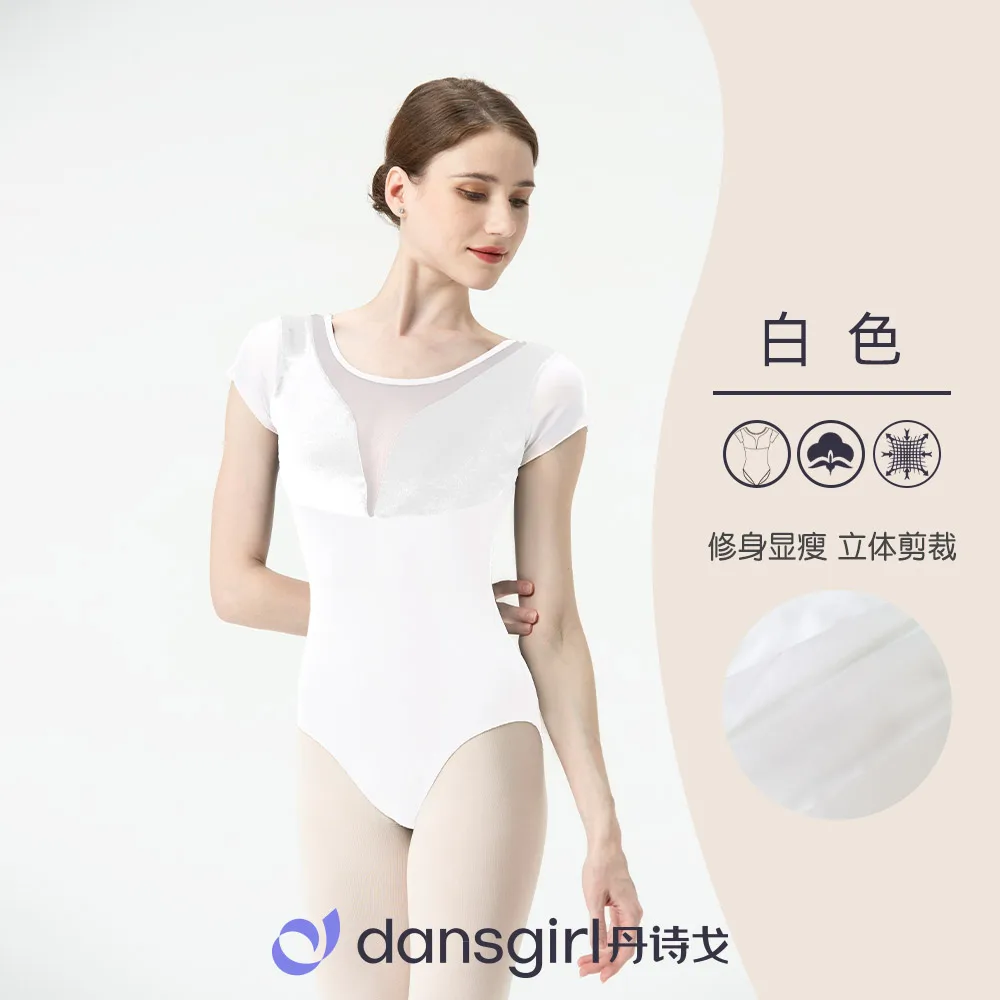 

Ballet Leotard for Women Practice Clothes, Blended Mesh Splicing Clothes, Velvet Gymnastics Performance Dresses, Adult YogaDress