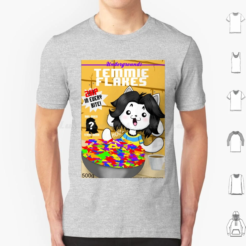 Temmie Flakes T Shirt 6xl Cotton Cool Tee Temmie Flakes Parody Underground Under Tale Hoi Cereal