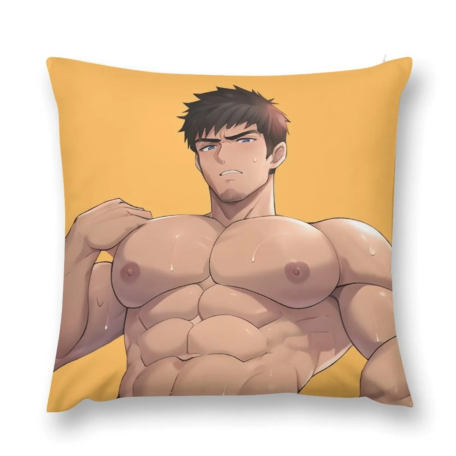 Shirtless Anime Boy Throw Pillow Couch Cushions covers for pillows pillow