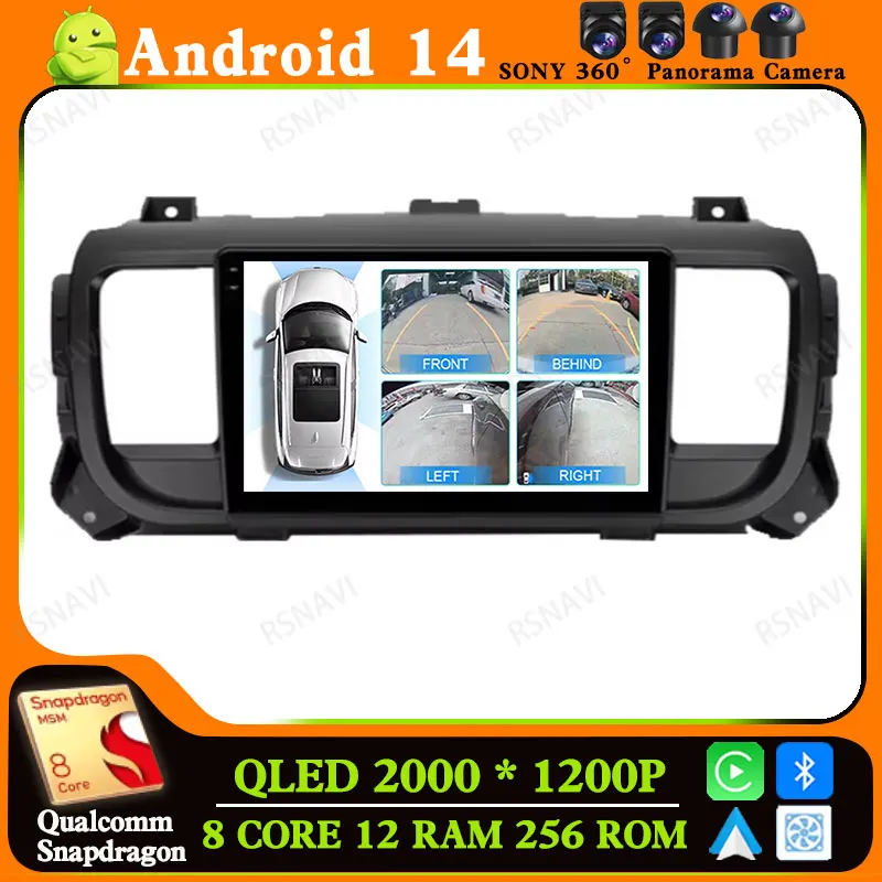 Android 14 Car Radio For Citroen Jumpy 3 2016-2021 Peugeot Expert 3 2016-2021 Stereo Head Unit Navigation DVD Multimedia 4G LTE