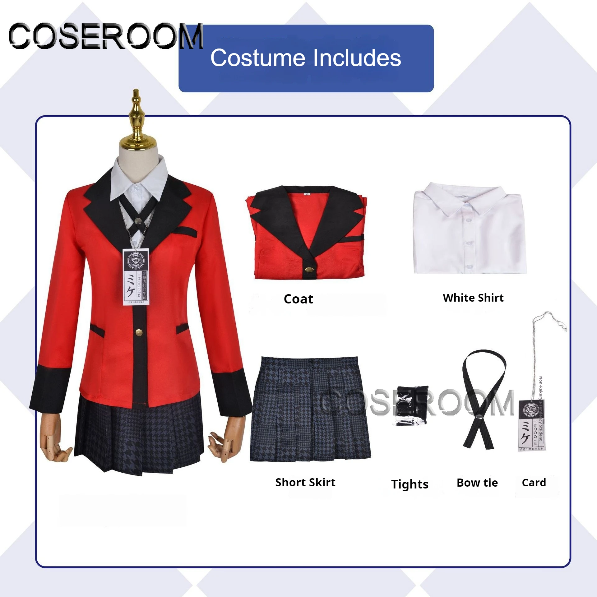 Anime Kakegurui Compulsive Gambler Jabami Yumeko Cosplay Costume Dress Carnival Halloween Comic Con Role Play Outfit view 5