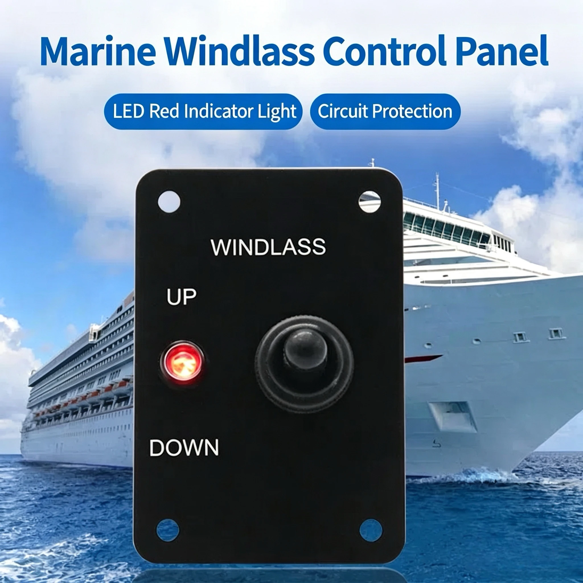 12V LED Boat Switch Panel, Winch & Anchor Windlass Control Panel for Yacht