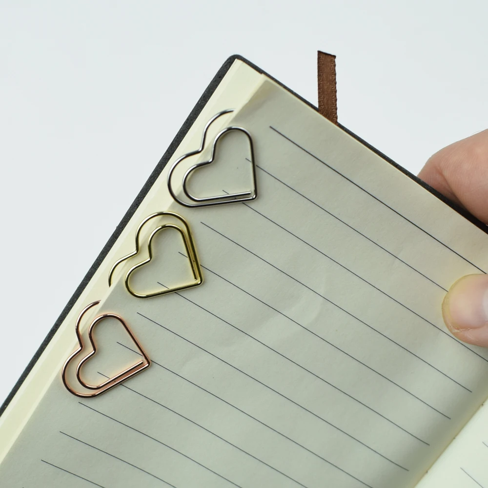 12-Piece Set Heart Paper Clips Colorful Binder for Love Notes Journaling DIY Craft School Supplies Office Organizing Party Favor