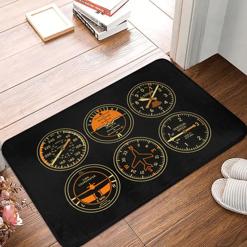 Cockpit Six Dials Flight Simulator Pilot Door Floor Bathroom Kitchen Mats Outdoor Airplane Doormat Garden Entrance Carpet Rug