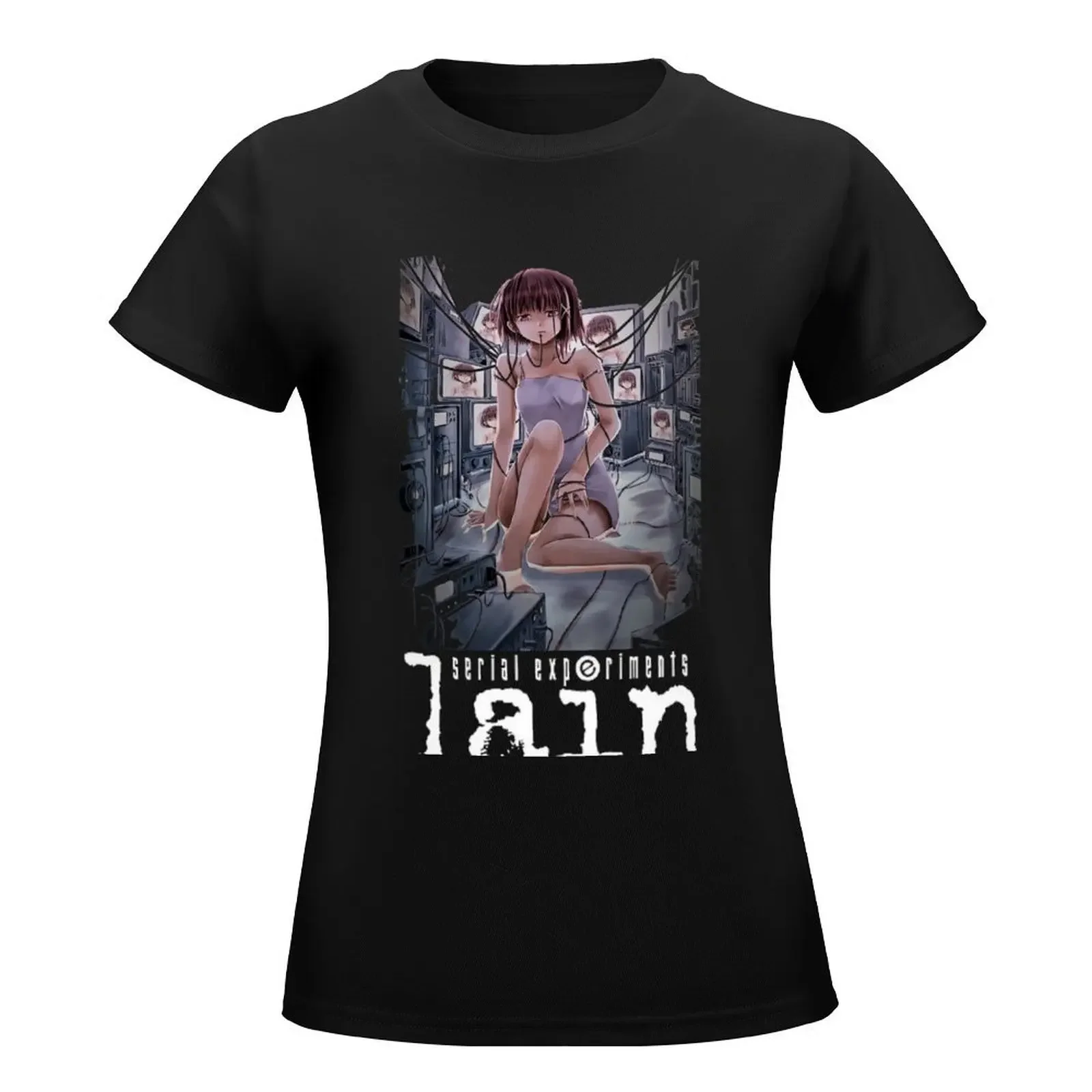 Lain Iwakura - Serial Experiments Lain T-Shirt Short sleeve tee summer tops t shirt dress Women