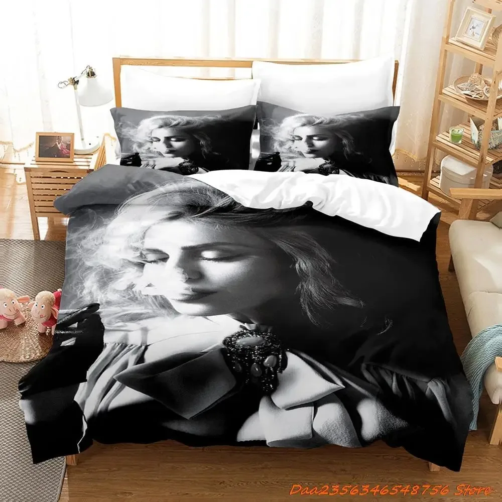 

Singer Madonna Bedding Set Single Twin Full Queen King Size Bed Set Adult Kid Bedroom Duvetcover Sets 3D Print Bed Sheet Set