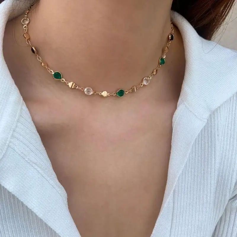 Adjustable Length Collarbone Chain Rhinestones Long Tassels Neckchain Accessory 964A