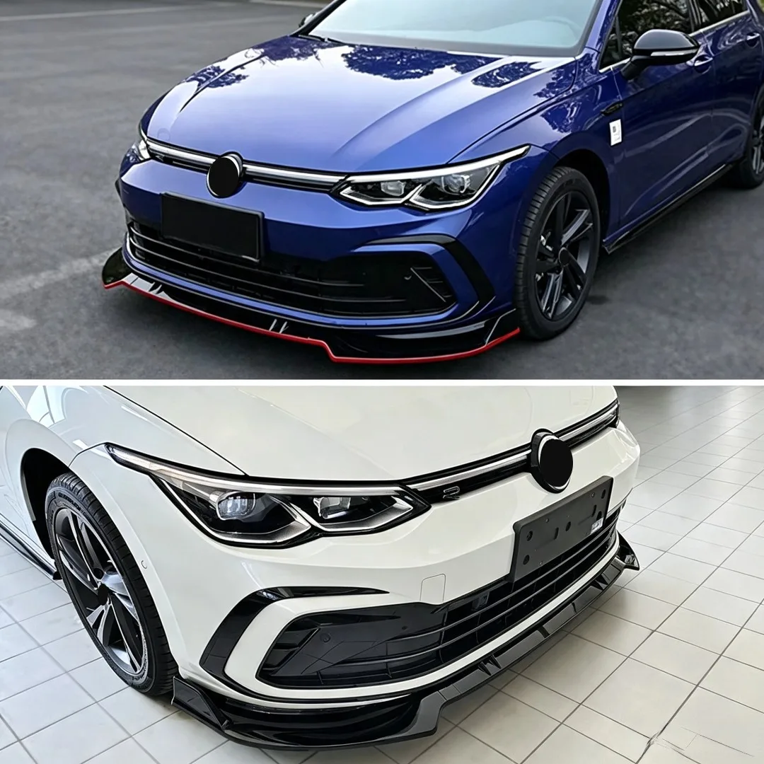 Front Air Dam Splitter Bumper Diffuser Lip Spoiler Deflector Tuning Car Styling Accessories For VW Golf 8 Pro R-Line 2021-2024