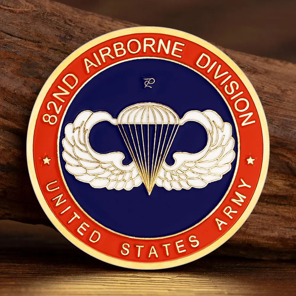 USA 82nd Airborne Division Challenge Coin United States Army Golden Plated Commemorative Coins Home Decorations