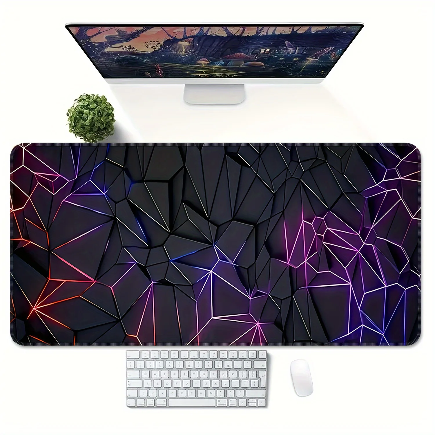 Three-dimensional splicing pattern gaming mousepad natural non-slip rubber base All-in-one waterproof and anti-slip keyboard mat