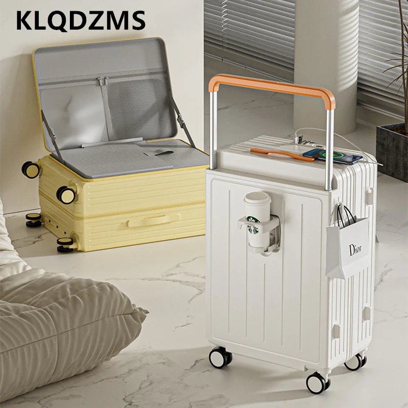 KLQDZMS Hochwertiger Koffer mit Frontöffnung, Laptop-Boarding-Koffer, 20 Zoll, 24 Zoll, 26 Zoll, große Kapazität, Trolley-Koffer, Rollgepäck