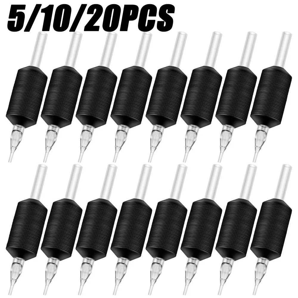 

20/10/5PCS 25MM Disposable Tattoo Grips Sterile Silicone Black Tattoo Grips Tubes 3R 5R 7R 9R 11R Plastic Tattoo Tubes