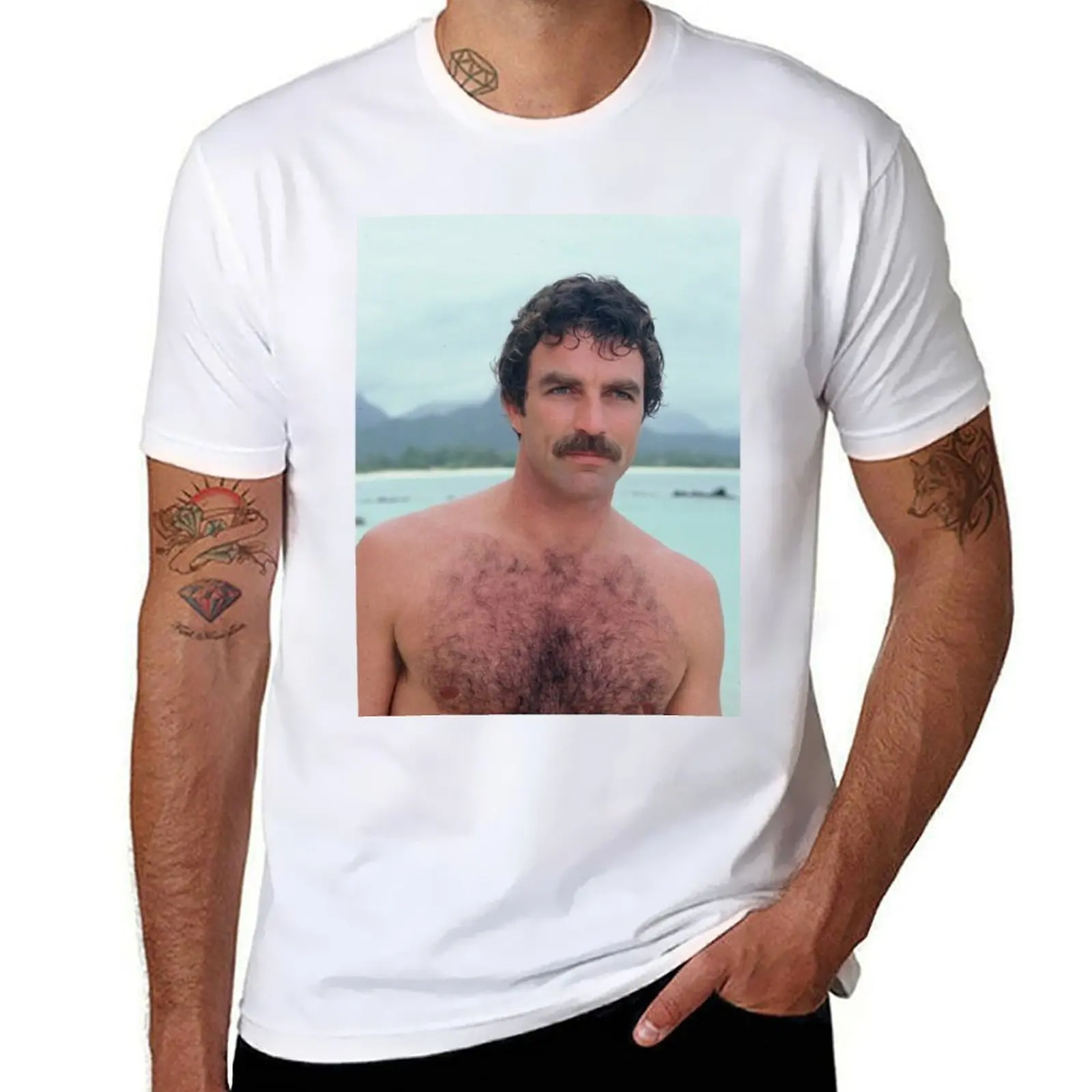 

Tom Selleck T-Shirt t shirt man luxury cotton t shirts high quality T-Shirt