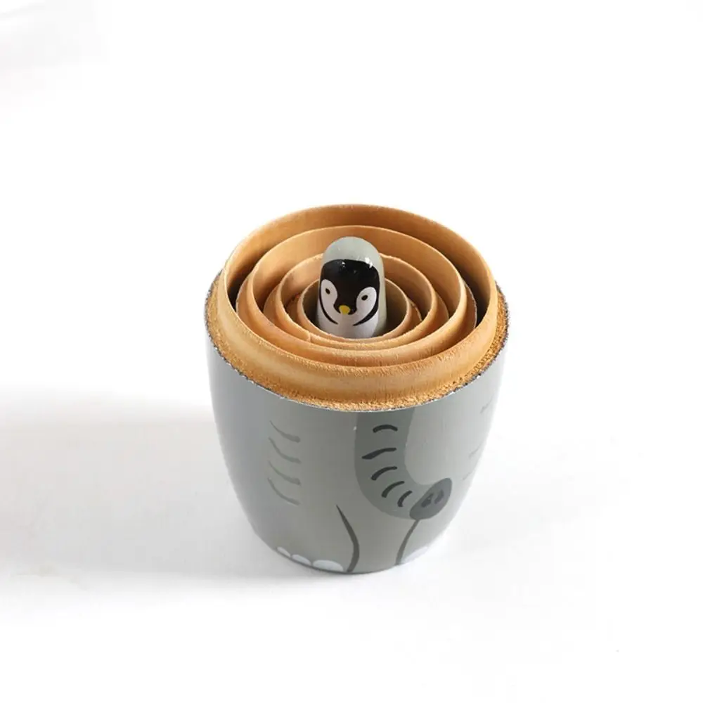 لطيف 5 قطعة/المجموعة الحيوان ماتريوشكا دمية السلس الحرفية الفتيات الروسية دمية خط الكلب الخشب جرو التعشيش الدمى عيد الميلاد