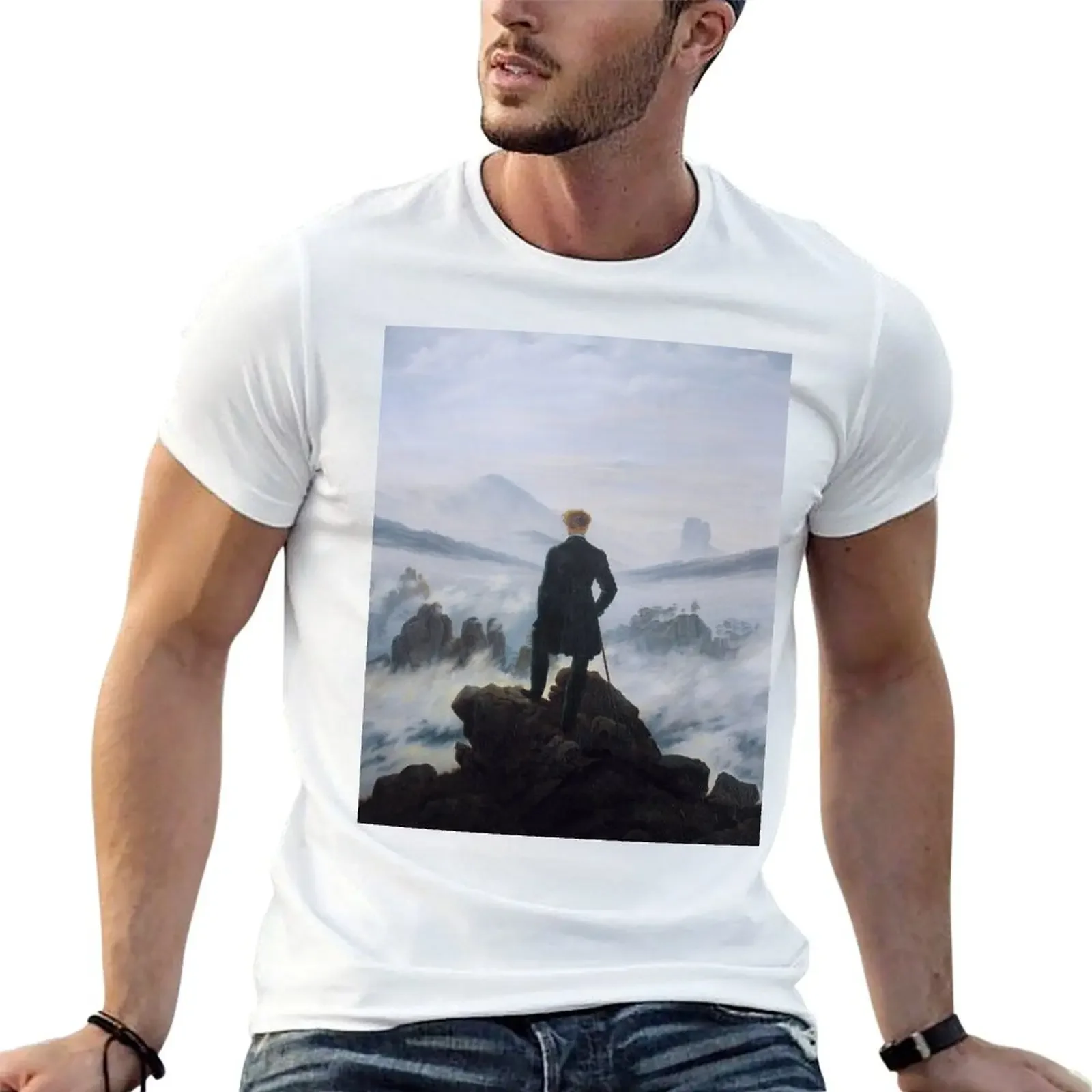 Wanderer above the Sea of Fog - Caspar David Friedrich T-Shirt summer 2025 essential t shirt Anime t-shirt men workout shirt