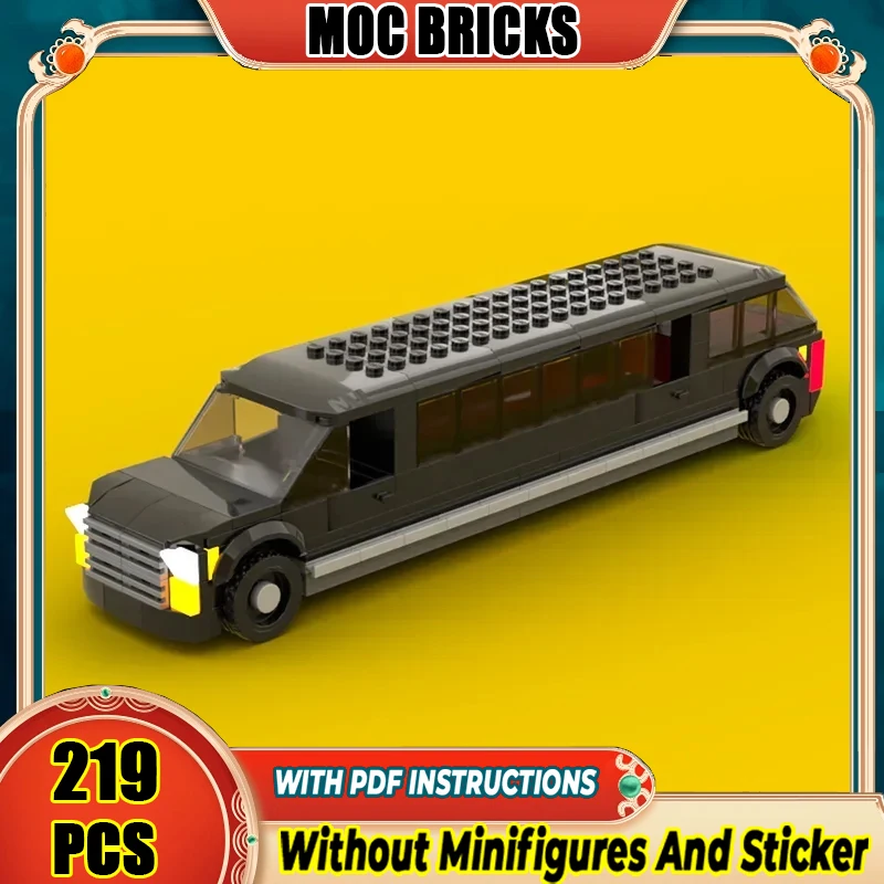 Urban Vehicle Model Moc Building Blocks City TLimousine Model  Technology Brick DIY Assembly Construction Toy Holiday Gifts