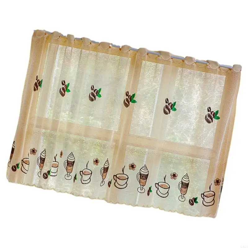 L43A Short Curtain Polyester Cafe Curtain Sun Blocking Window Covering