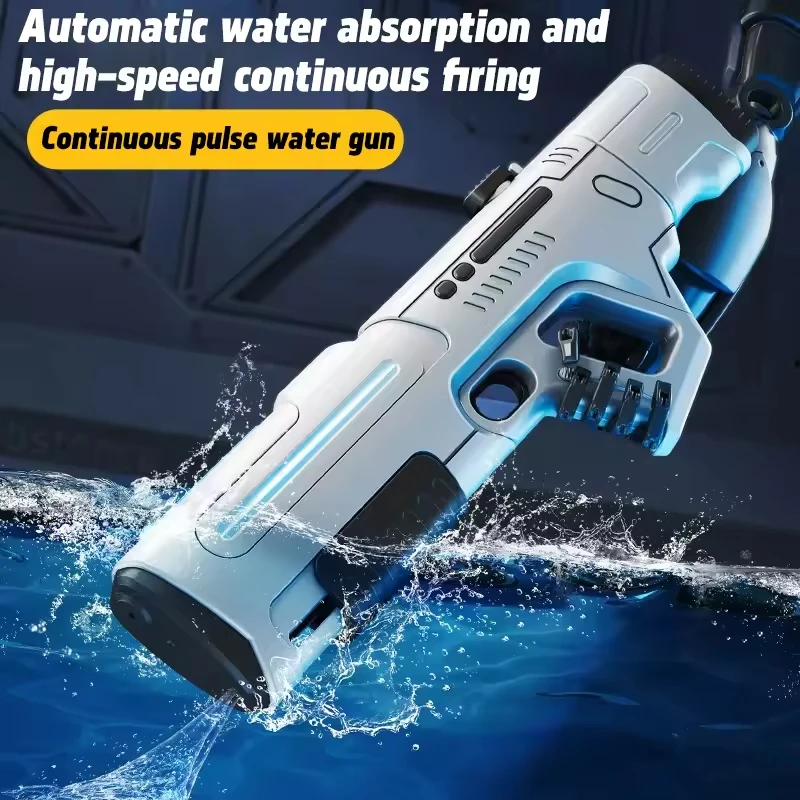 New Pulse Electric Water Gun Continuous Shooting Laser Children's Toy Gun Large Capacity Automatic Water Absorption Summer Toy