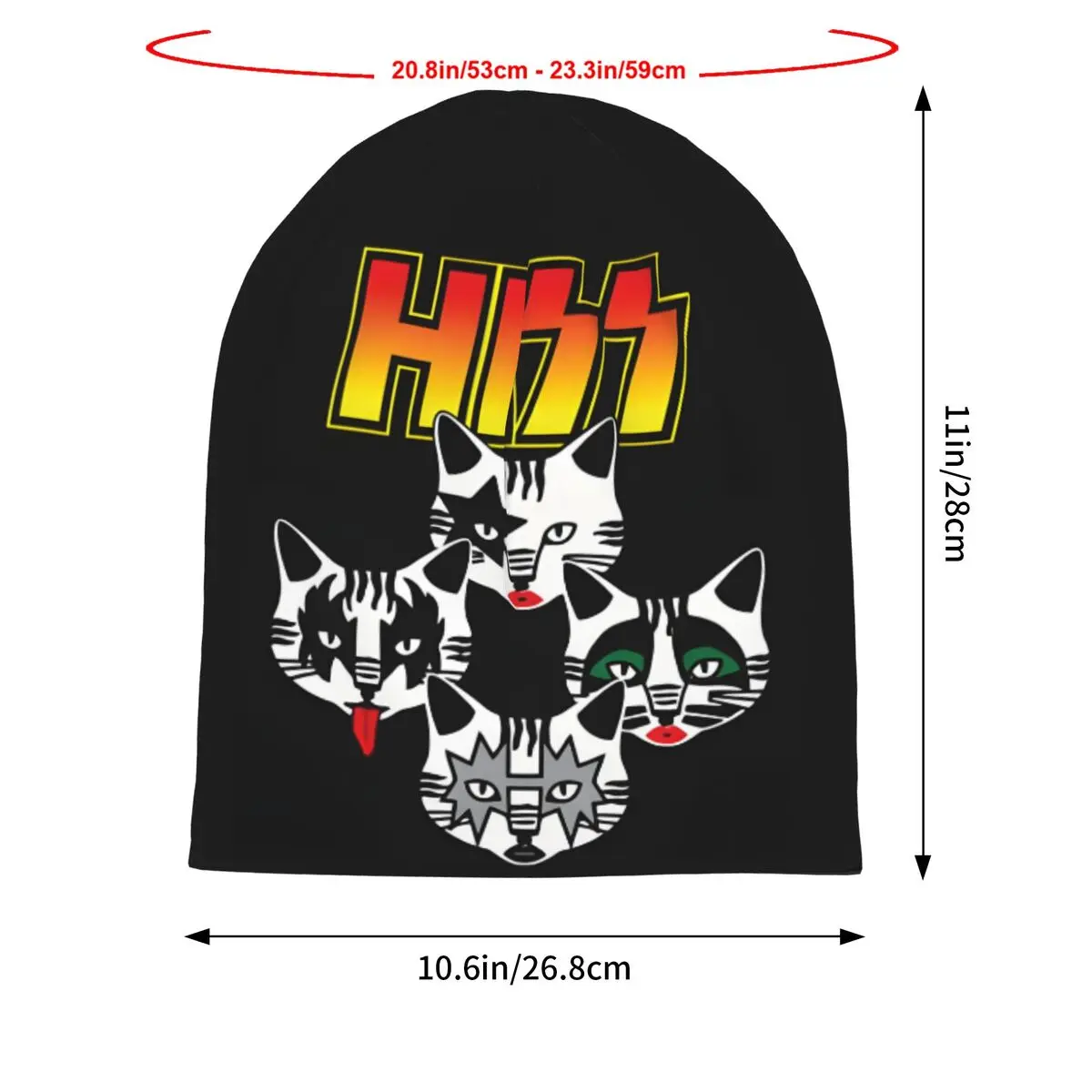 Hiss Cats Band Hiss Cat Kittens Matching Lover Band Men Women Thin Beanies Cycling Ski Cap Double Layer Fabric Bonnet Hat