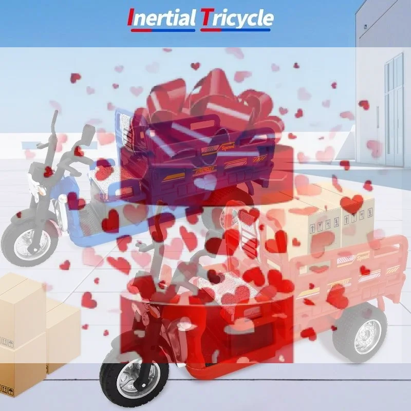【BS】1Pç Modelo Realista de Veículo de Transporte com Fricção, Escala 1:15, Triciclo de Simulação, Brinquedo de Carro, Presentes e Enfeites para Meninos