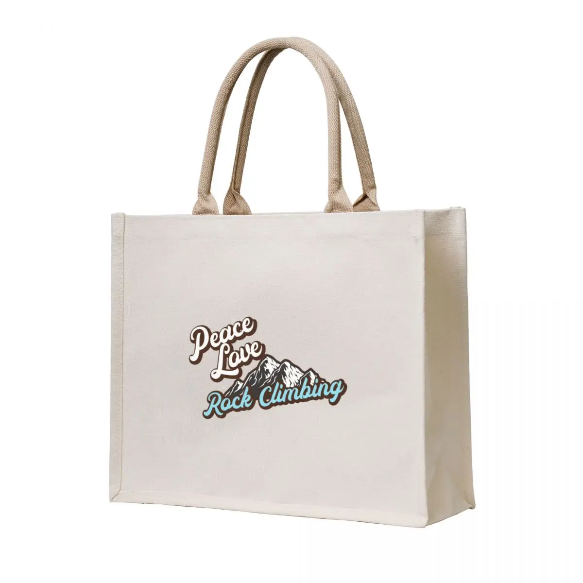 

Peace Love Rock Climbing. Tote Bag shopper bags reusable shopping bag Customizable tote bag