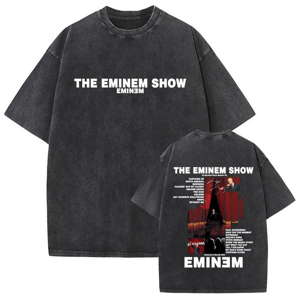 

Washed Vintage Rapper Eminem The Eminem Show Graphic T-shirt Men Women Hip Hop Fashion Oversized Short Sleeve T Shirt Streetwear