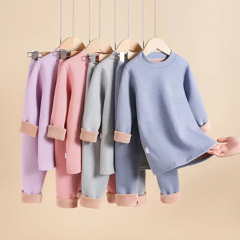 Thermal Underwear for Girls Fleece Warm Constant Temperature 2pc Children Winter Clothes Set Teen Kids Long Johns Boys Sleepwear