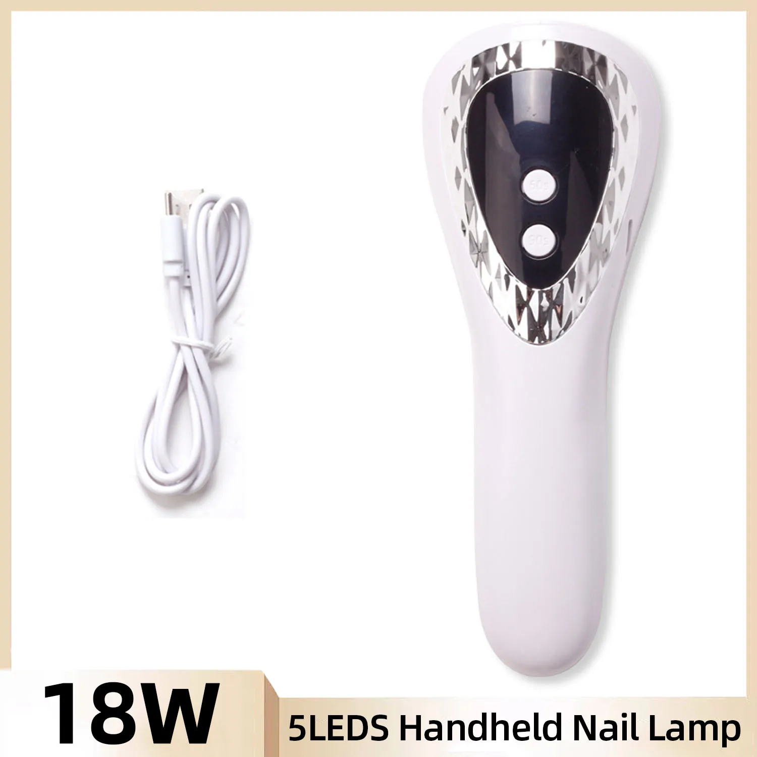 18W LED Handheld Nail Lamp UV LED Lamp For Nails Rechargeable Nail Dryer Non-Black Hand For Gel Nails Portability Nail Art Tool