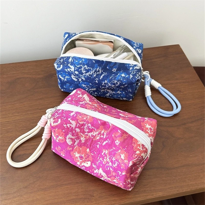 Portable Square Makeup Bag Women Handheld Travel Cosmetic Organizer Storage Toiletry Bag
