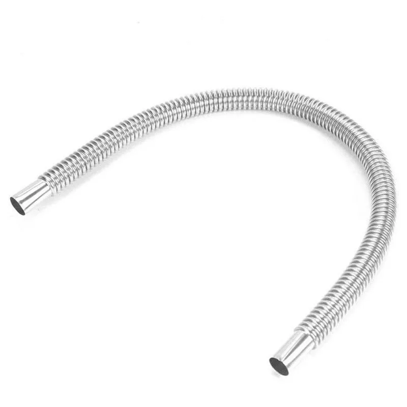 

60CM Stainless Steel Car Parking Air Exhaust Pipe Heater Tank Tube Replacement Silver Accessory Practical Useful