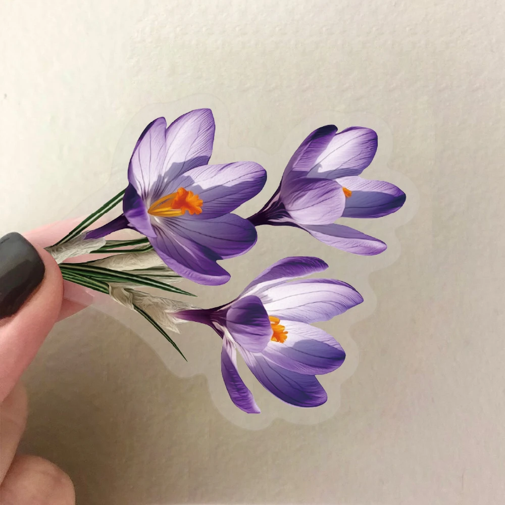 Autocollants transparents à fleurs violettes, Art romantique, pour ordinateurs portables, coques de téléphone, décoration créative étanche, DIY bricolage, 50/100 pièces